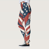 Abstract Stars and Stripes 4 juli Leggings (Links)
