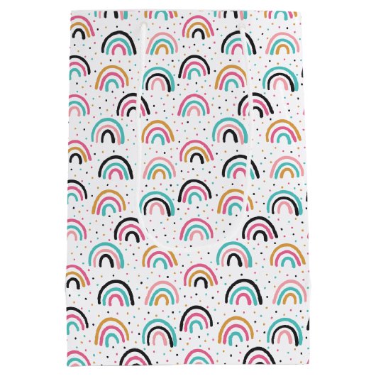 Abstract stationspatroon bevestigen medium cadeauzakje (Achterkant)