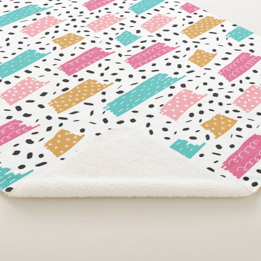 Abstract stationspatroon bevestigen sherpa deken (3/4)