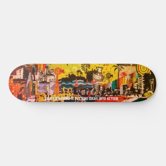 Abstract stedelijk persoonlijk skateboard (Horizontaal)