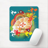 Abstract steelpan met knuppels en verfspier muismat (Met muis)