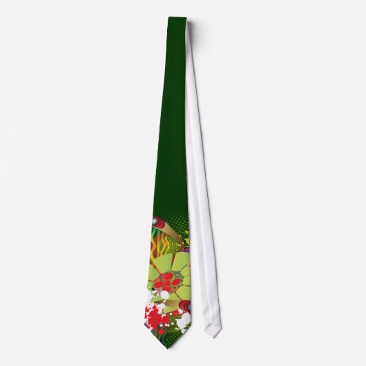 Abstract steelpan met knuppels en verfspier stropdas (Voorkant)