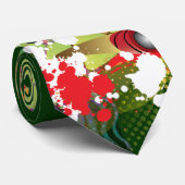 Abstract steelpan met knuppels en verfspier stropdas (Opgerold)