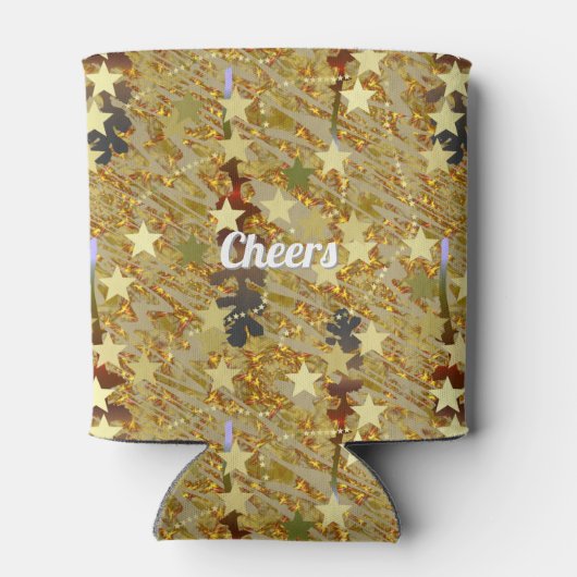 Abstract Stencil Pattern Glitz Any Age Birthday  Blikjeskoeler (Achterkant)