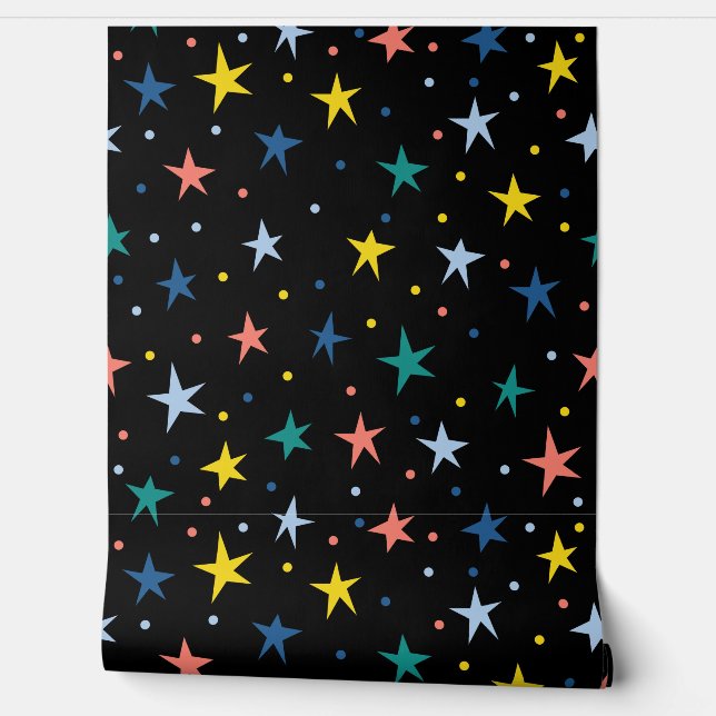 Abstract Sterpatroon Blauwe Behang (Afrollen)