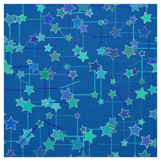 Abstract sterrenbeeld, kobalt Blue Stof (Swatch)