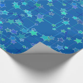 Abstract sterrenbeeld, kobaltblauw cadeaupapier (Hoek)