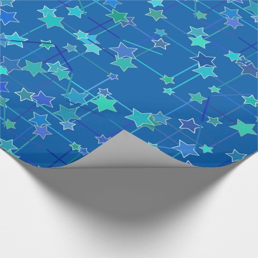 Abstract sterrenbeeld, kobaltblauw cadeaupapier (Hoek)