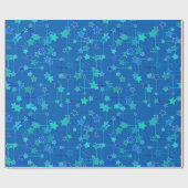 Abstract sterrenbeeld, kobaltblauw cadeaupapier (Vlak)