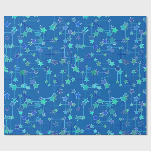Abstract sterrenbeeld, kobaltblauw cadeaupapier (Vlak)