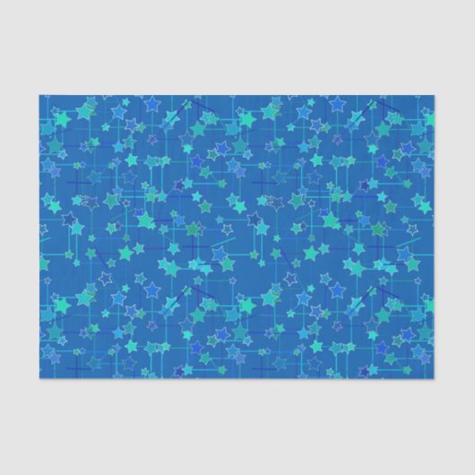 Abstract sterrenbeeld, kobaltblauw tissuepapier (Voorkant)