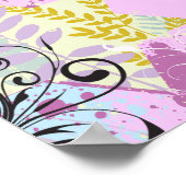 Abstract sterrenjoodse Baby geboortecertificaat Poster (Hoek)