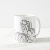 Abstract stick figure custom mug giraffe koffiemok (Voorkant rechts)