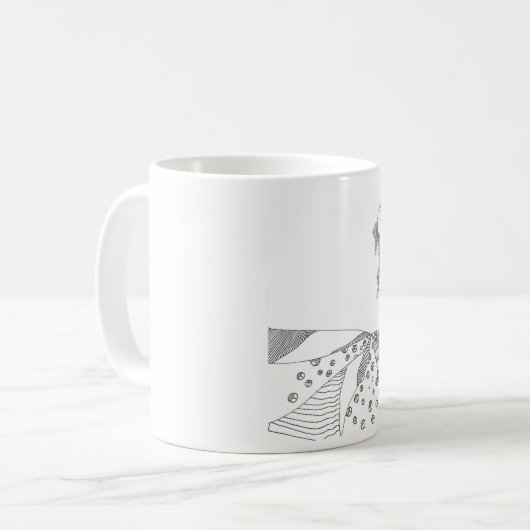 Abstract stick figure custom mug giraffe koffiemok (Voorkant links)