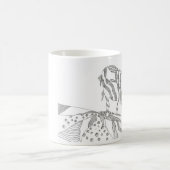 Abstract stick figure custom mug giraffe koffiemok (Center)
