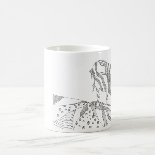 Abstract stick figure custom mug giraffe koffiemok (Center)