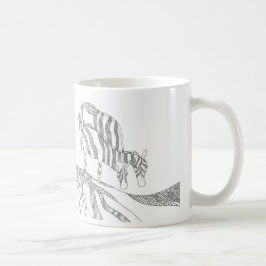 Abstract stick figure custom mug giraffe koffiemok