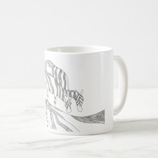 Abstract stick figure custom mug giraffe koffiemok (Voorkant rechts)