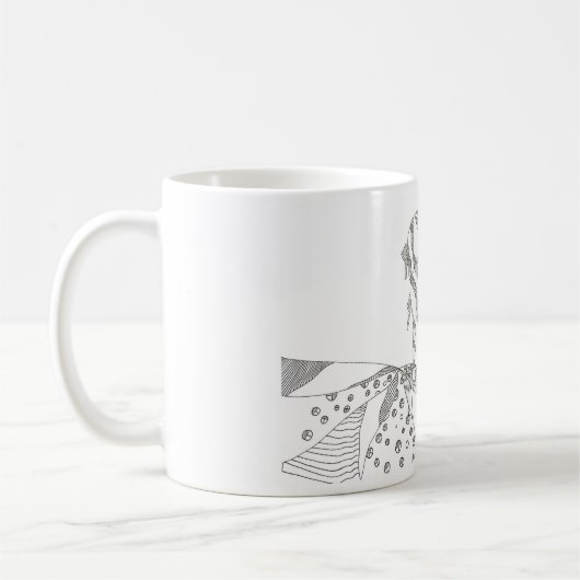 Abstract stick figure custom mug giraffe koffiemok (Links)