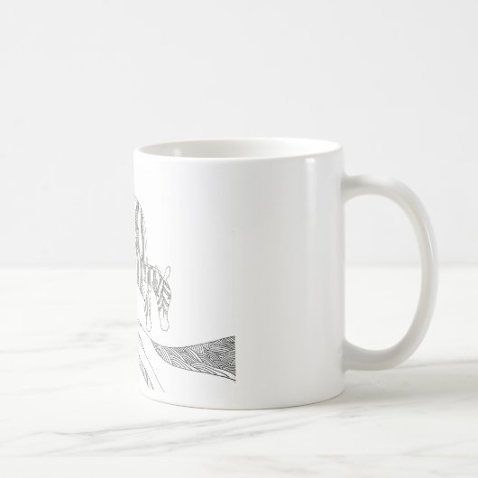 Abstract stick figure custom mug giraffe koffiemok (Rechts)