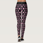 Abstract stijlvol zwart-roze patroon leggings (Achterkant)
