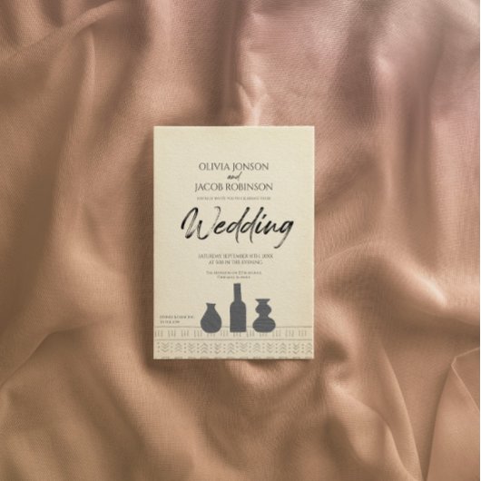 Abstract stilleven | Boho bruiloft uitnodiging