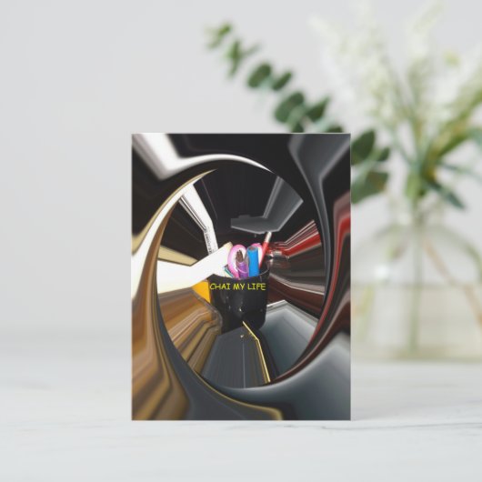 Abstract Stilleven Thee Mok Kantoor Briefpapier Ku Briefkaart (Staand voorkant)