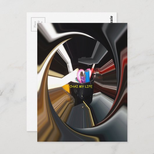 Abstract Stilleven Thee Mok Kantoor Briefpapier Ku Briefkaart (Voorkant / Achterkant)