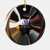 Abstract Stilleven Thee Mok Kantoor Briefpapier Ku Keramisch Ornament (Voorkant)