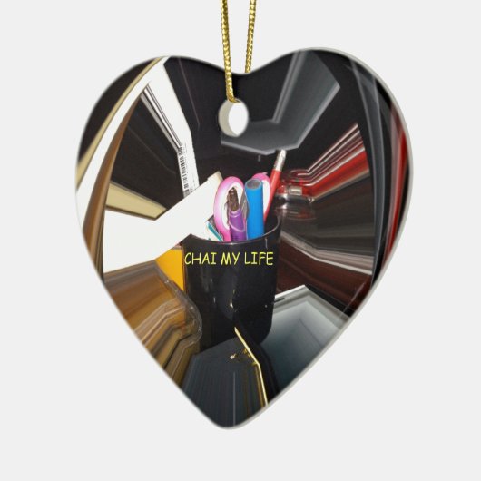 Abstract Stilleven Thee Mok Kantoor Briefpapier Ku Keramisch Ornament (Links)