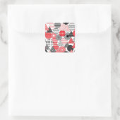  Abstract: Stippen & Strepen Vierkante Sticker (Tas)