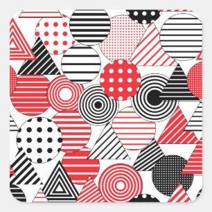 Abstract: Stippen & Strepen Vierkante Sticker
