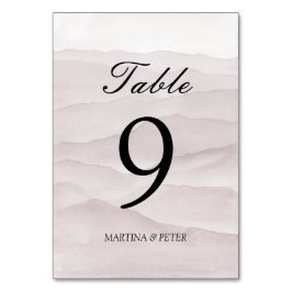 Abstract stoffig roos trouwtafel nummer teken kaart