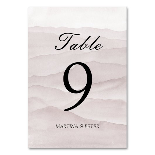 Abstract stoffig roos trouwtafel nummer teken kaart (Voorkant)