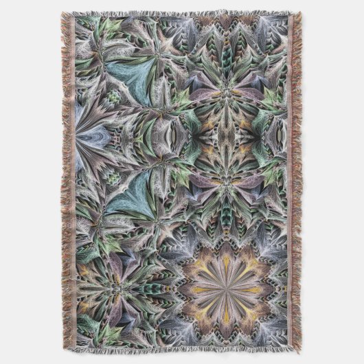 Abstract Stoffig Succulent Garden Rosette Pattern Deken (Voorkant Verticaal)