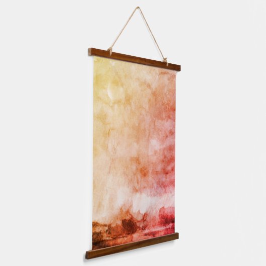 Abstract Storm Moon Waterverf Hanging Tapestry Hangend Wandkleed (Gebogen)