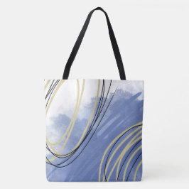 Abstract strand geïnspireerd tote bag