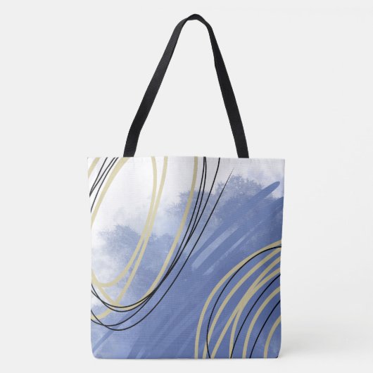 Abstract strand geïnspireerd tote bag (Voorkant)
