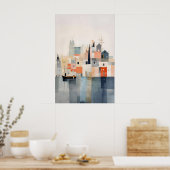 Abstract Strand Kunstprint Zachte Pastel Kust Poster (Keuken)