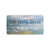 Abstract strand kust oceaanschilderen etiket (Voorkant)