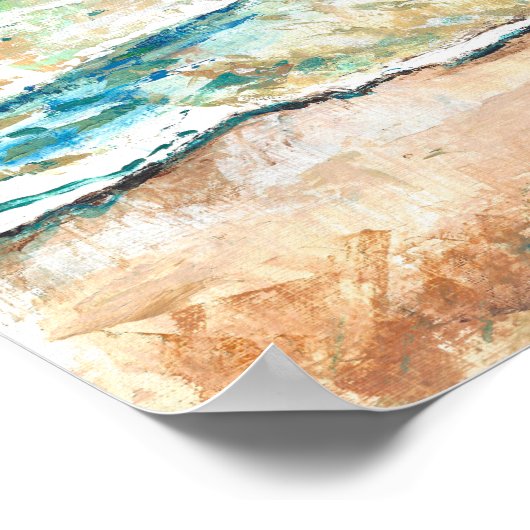 Abstract strand Kustkunst en Zee Poster (Hoek)