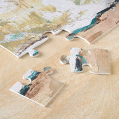 Abstract strand kustlijn kunstwerk legpuzzel (Zijkant)