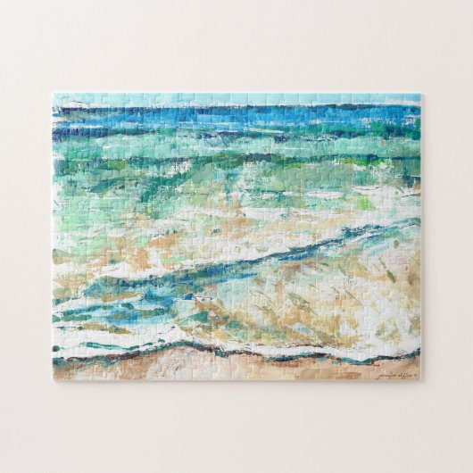 Abstract strand kustlijn kunstwerk legpuzzel (Horizontaal)