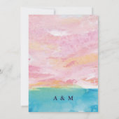 Abstract strand Roze & Blauwe Waterverf Achtergron Kaart (Achterkant)