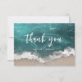 Abstract strand van mousserende oceaan bedankkaart (Voorkant)
