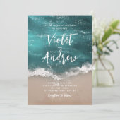 Abstract strand van mousserende oceaan kaart (Staand voorkant)