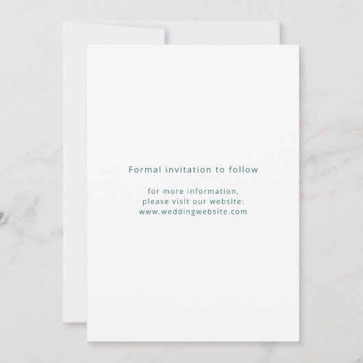 Abstract strand van mousserende oceaan save the date (Achterkant)