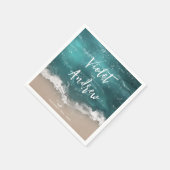 Abstract strand van mousserende oceaan servet (Hoek)