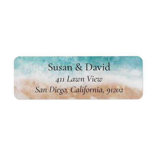 Abstract strand Zee voor oceaanadres Etiket (Voorkant)