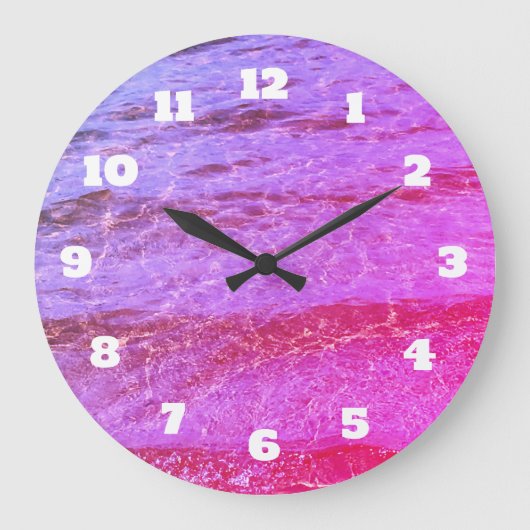 Abstract strand zwembad water roze patroon grote klok (Voorkant)